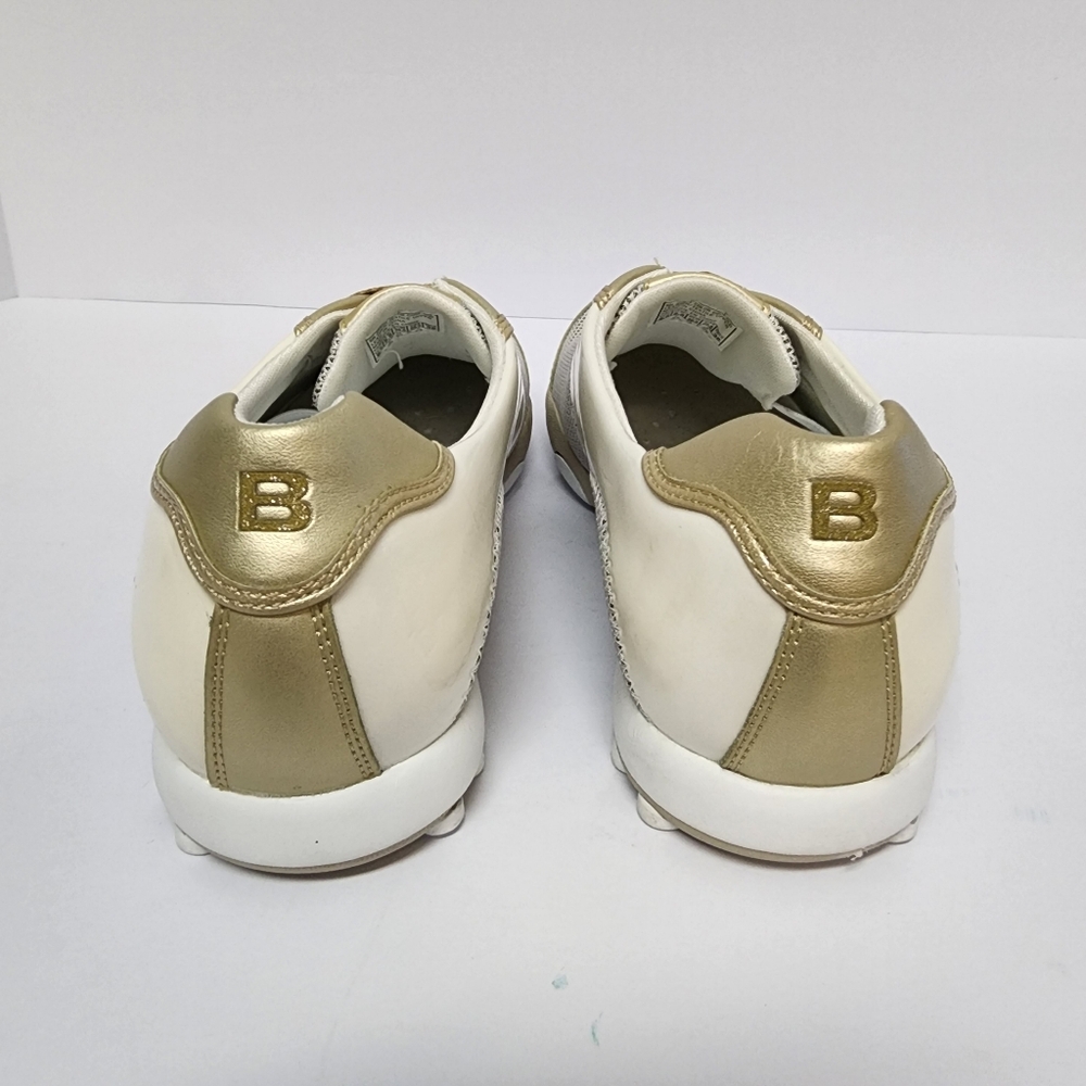 Bebe Sports Women's Metallic Gold and White Sporty Stylish Sneakers Size 8.5 - Picture 3 of 8
